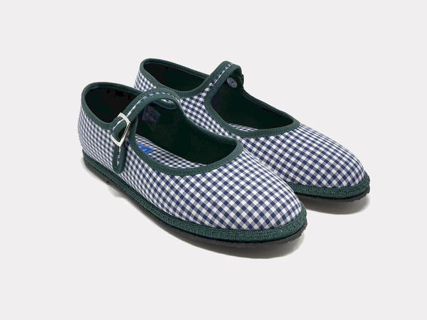 Mary Jane Furlane Navy Gingham – SantM