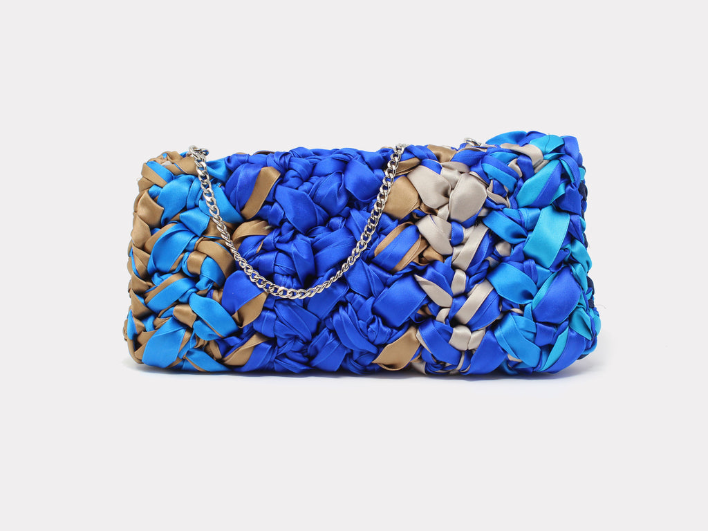 Lorenza Gandaglia Ribbon Clutch Blue – SantM